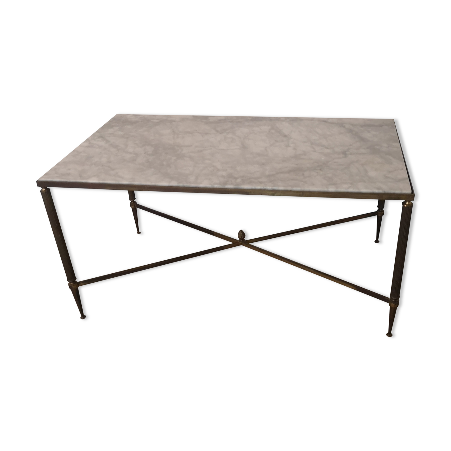 Vintage brass and marble coffee table