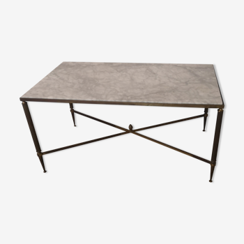 Vintage brass and marble coffee table