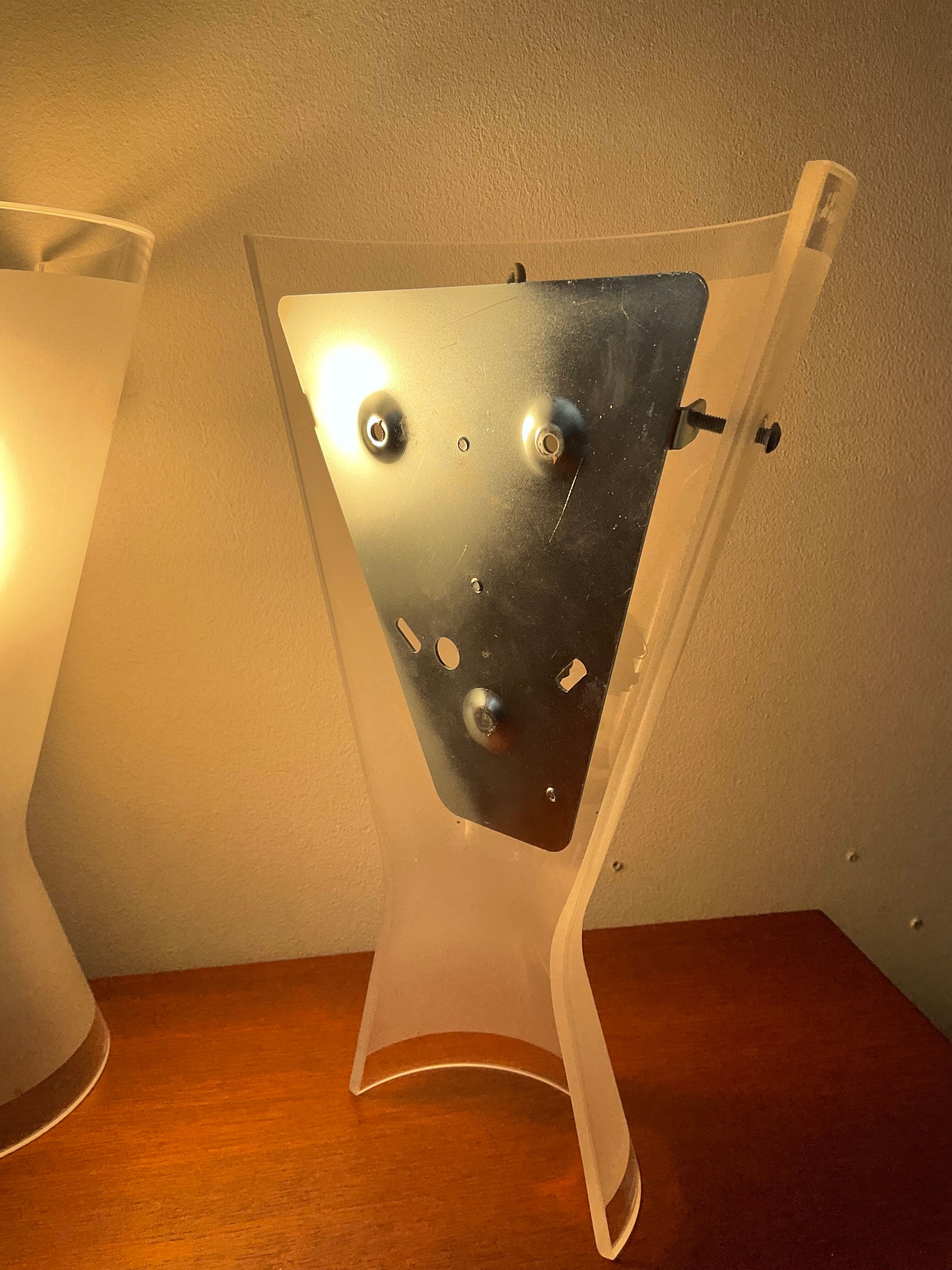 Pair of wall lamps by Lucio De Majo in De Murano glass