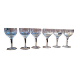 Set of 6 stemmed glasses
