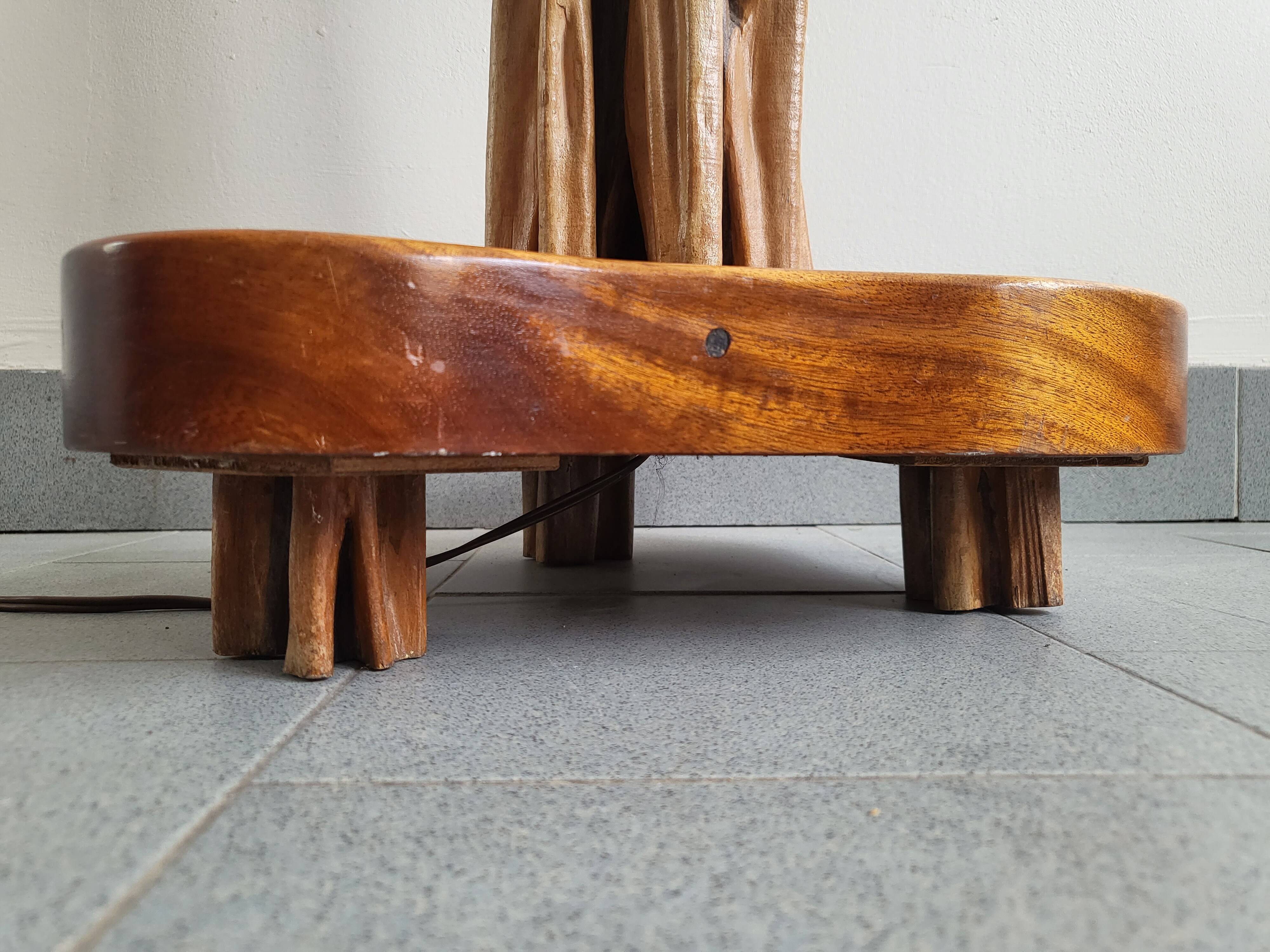 Vintage driftwood & mahogany floor lamp 1960s