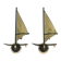 Pair of vintage sconces Sailboats in brass marine décor