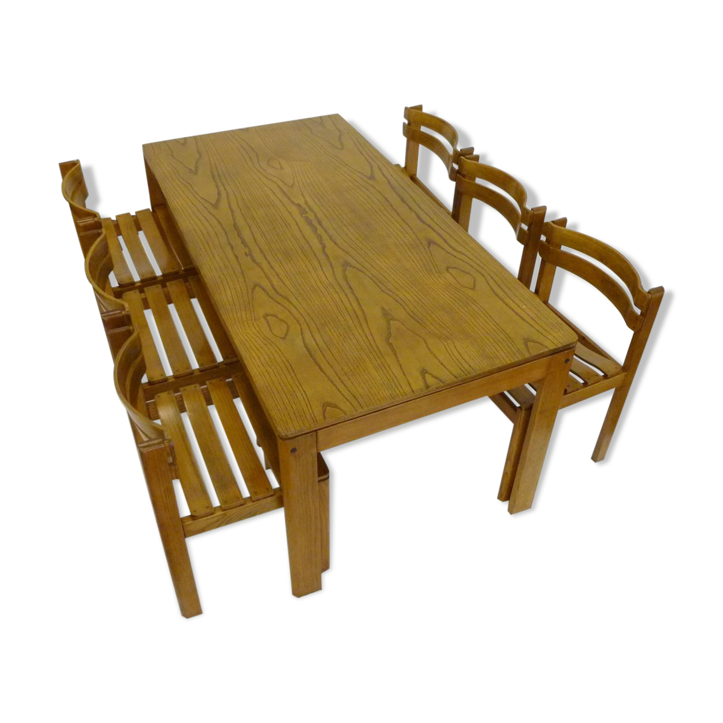 Furniture dining room table in Elm, country low 1970 s