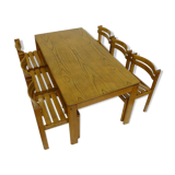 Furniture dining room table in Elm, country low 1970 s