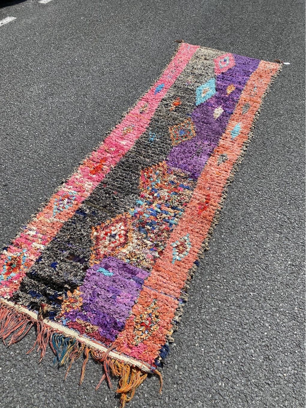 Carpet berbere boucherouite corridor 90×270 cm