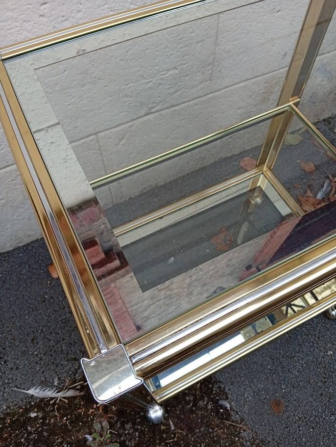 Brass and glass dessert table