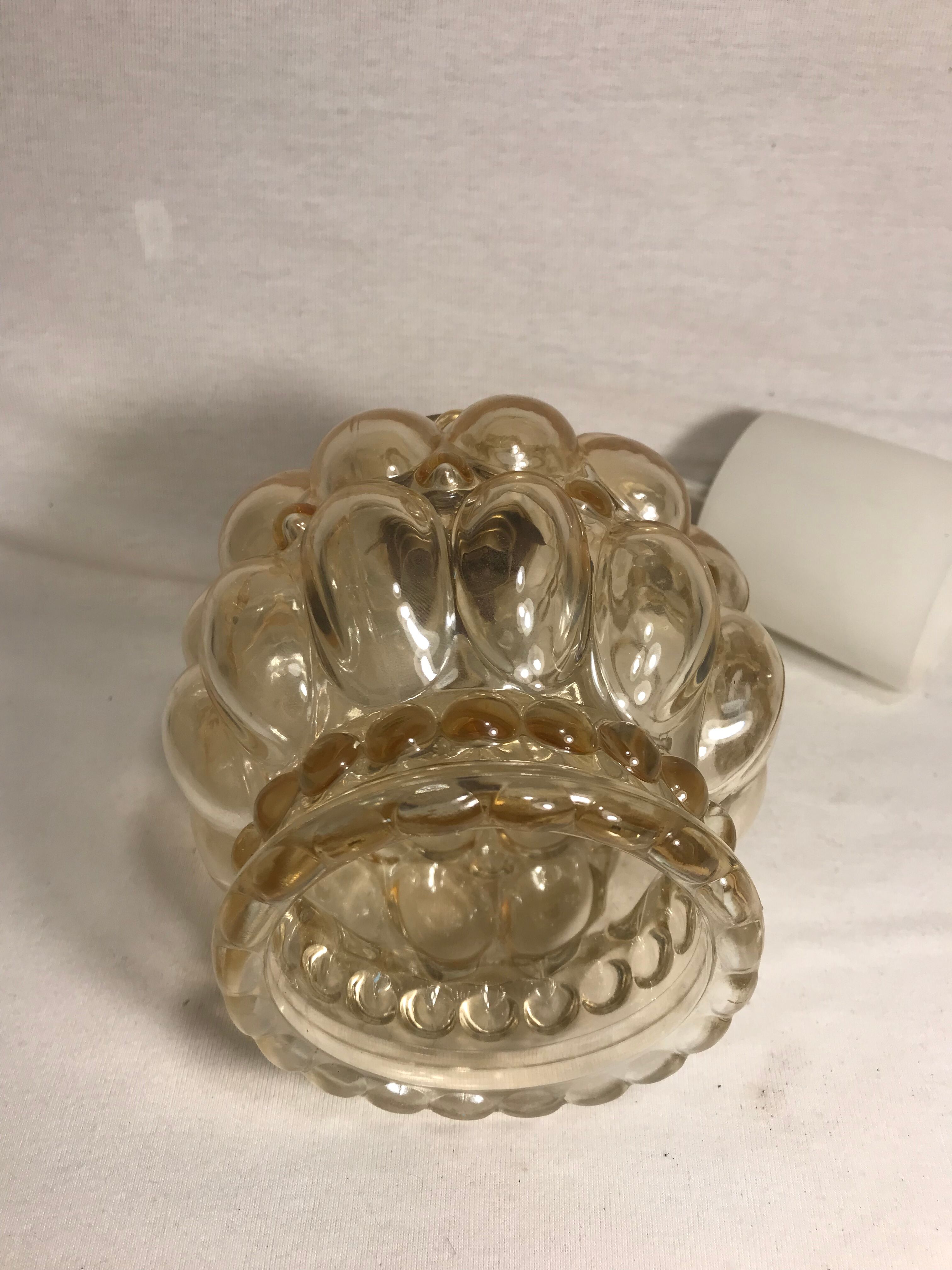 Suspension chandelier ceiling light glass golden years 70 vintage