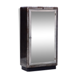 Vintage, industrial, pharmacy display cabinet with 5 glass shelves