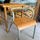 Bureau enfant Baumann en bois et chaise Hitier vintage