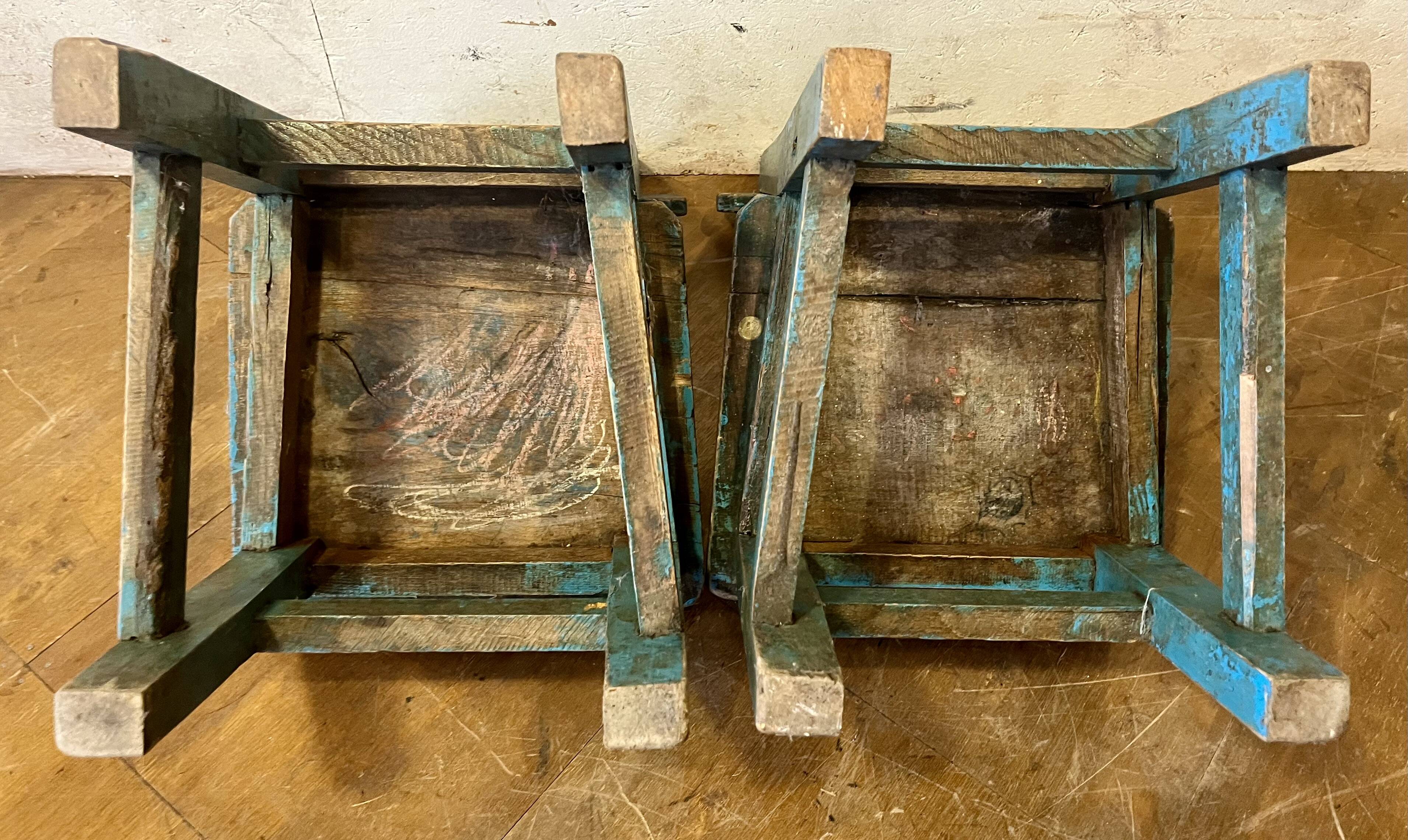 Old pair of small children's school chairs