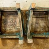 Ancienne paire de chaises d'école petit enfants