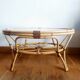 Table basse en rotin vintage 1970