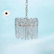 Orrefors Vintage Glass Suspension, Space Age lamp by Fagerlund