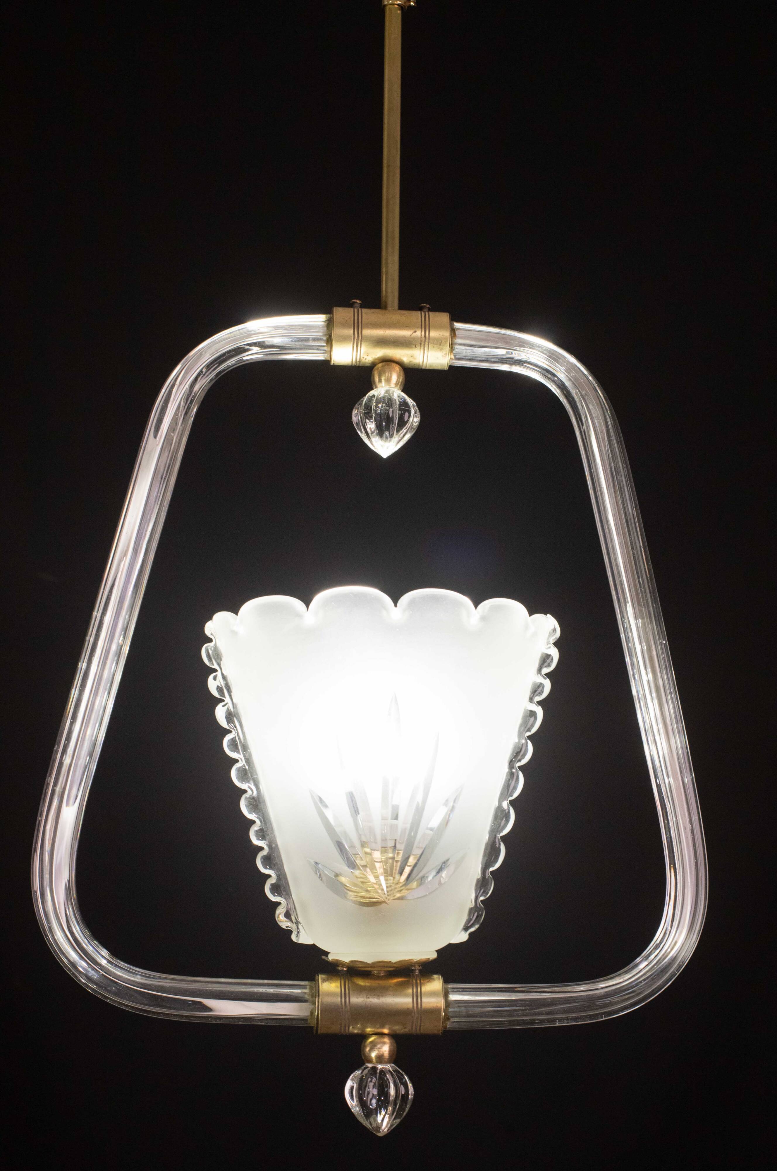 Charming Liberty Barovier and Toso Chandelier, 1940s