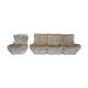 Salon baquet en velours beige vintage années 70
