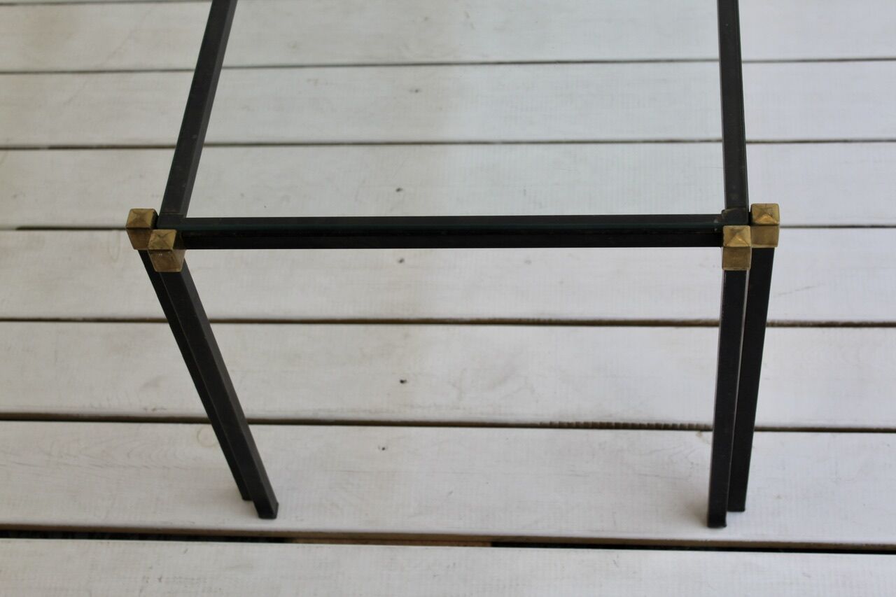 Metal and glass coffee table 1970