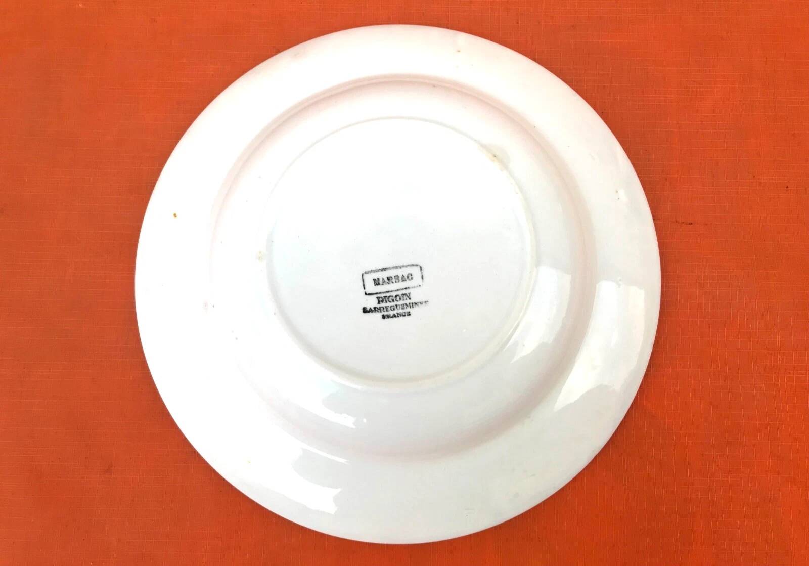 1950s Deep Plate Earthenware Digoin Sarreguemines Marsac model