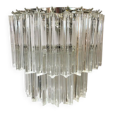 Transparent “Triedro” Murano glass wall sconce