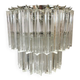 Transparent “Triedro” Murano glass wall sconce