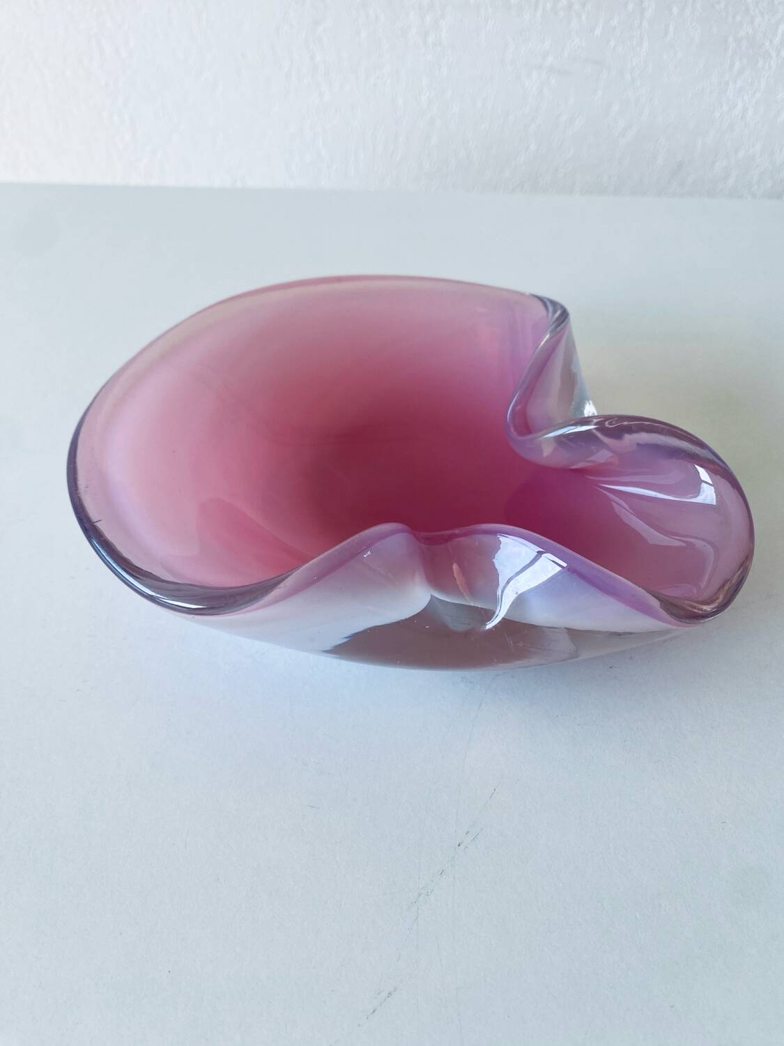 Large Murano pocket tray in opaline