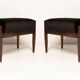 Pair of mid-century stools in black velvet, E. Homa, Europe, 1960s