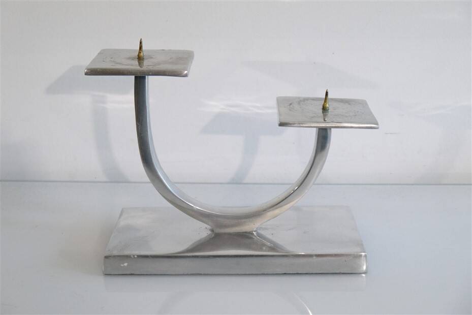 1970 cast aluminum candlestick