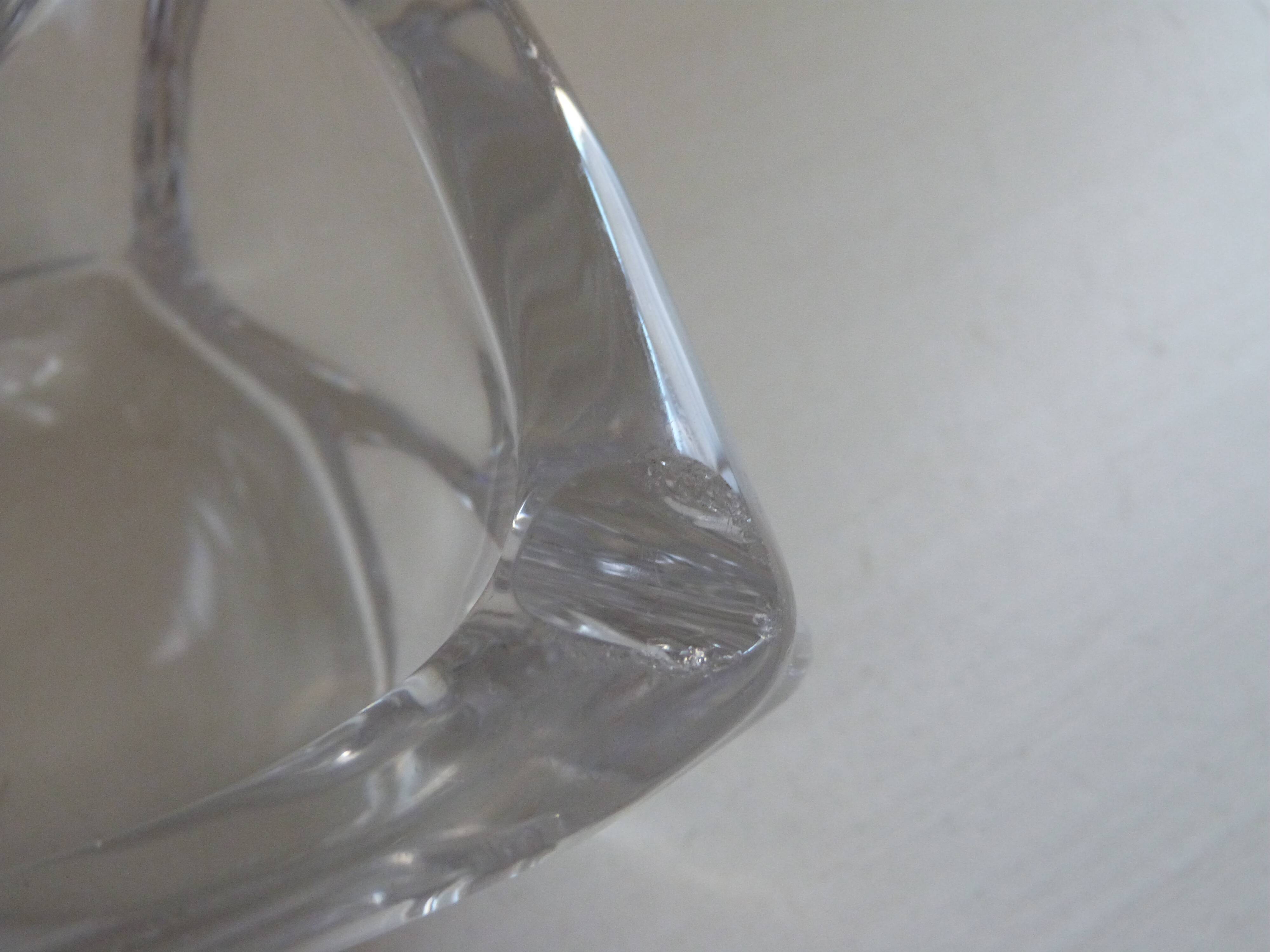 Thick faceted crystal ashtray pocket tray