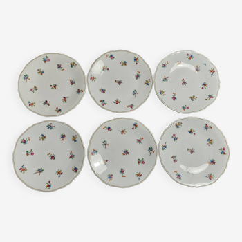 Dessert plates series of six Limoges Legrand porcelain