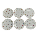Dessert plates series of six Limoges Legrand porcelain