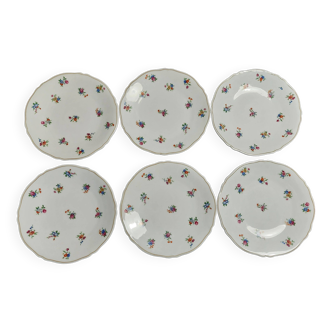 Dessert plates series of six Limoges Legrand porcelain