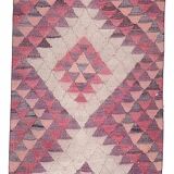 3x12 Pink & Beige Kilim Runner Rug 84x347Cm SK 34619