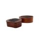Organic modern set of 2 wood ashtrays, France 1970s