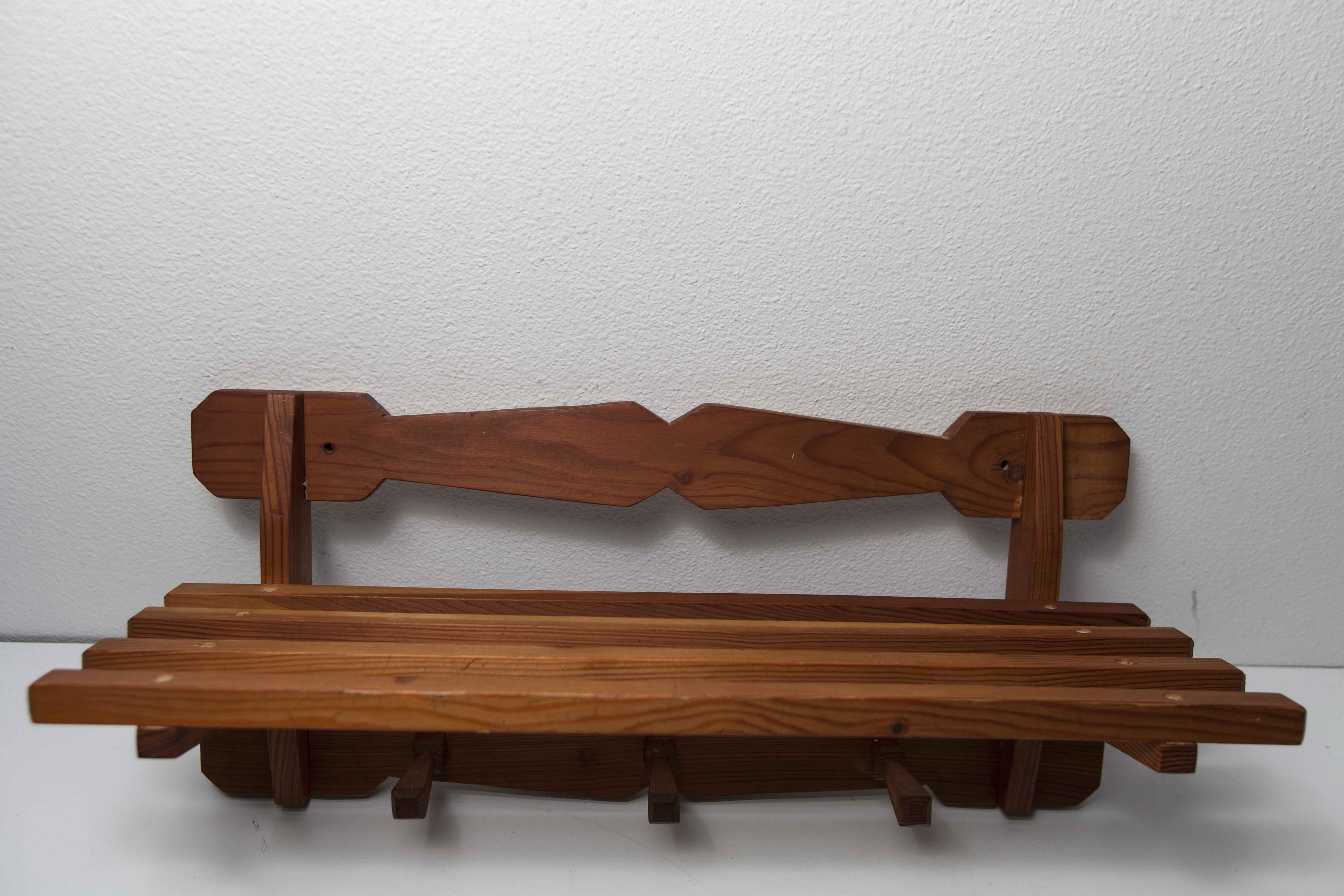 60's coat rack in solid beech