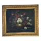 Old oil painting – Bouquet of flowers (daisies, asters,
