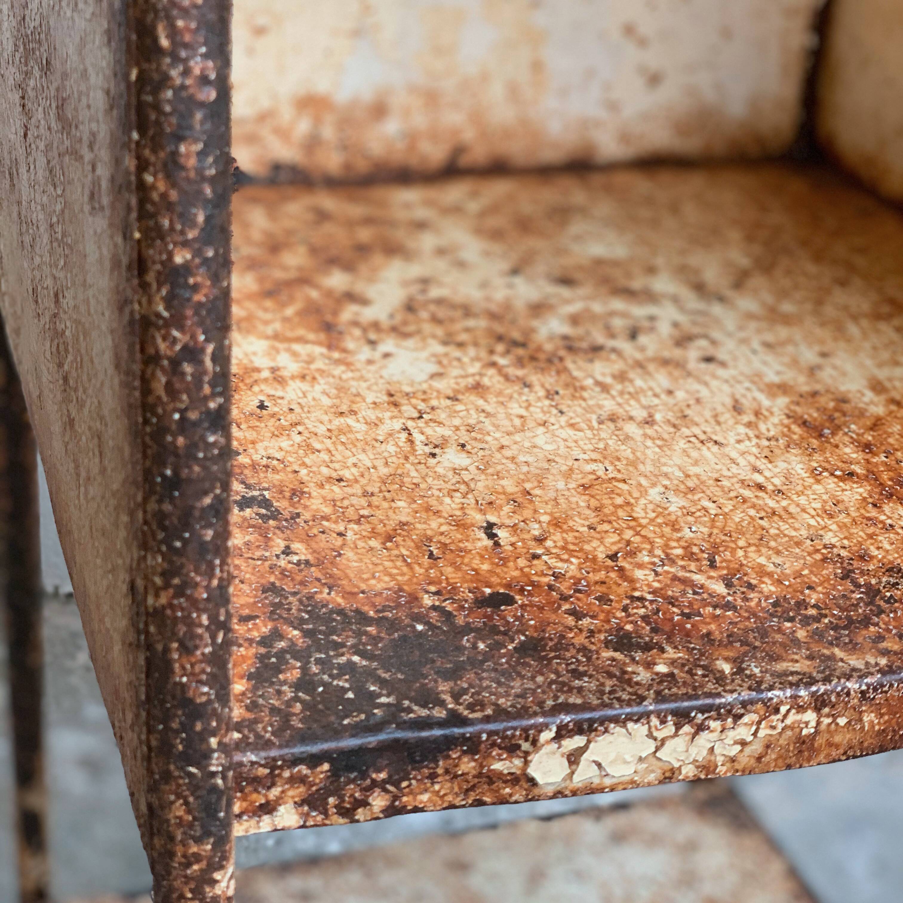 Former hospital bedside table late 19th century early 20th century in metal