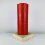 Red stone and fibreglass lamp, vintage