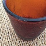 6 amber glasses