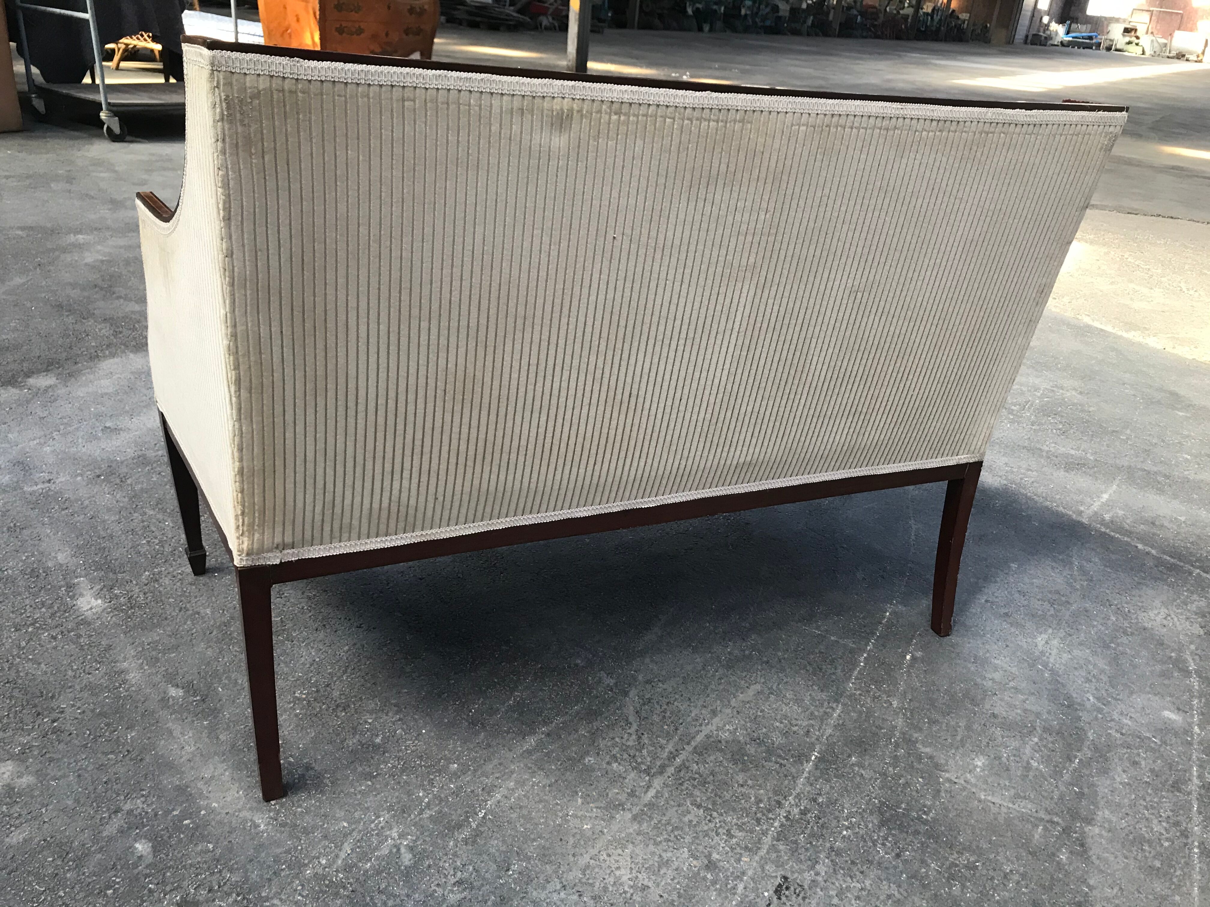 Art deco bench in mahogany