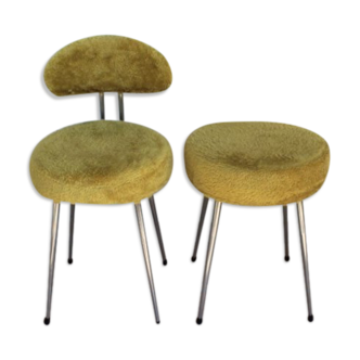 Ensemble chaise et tabouret pelfran