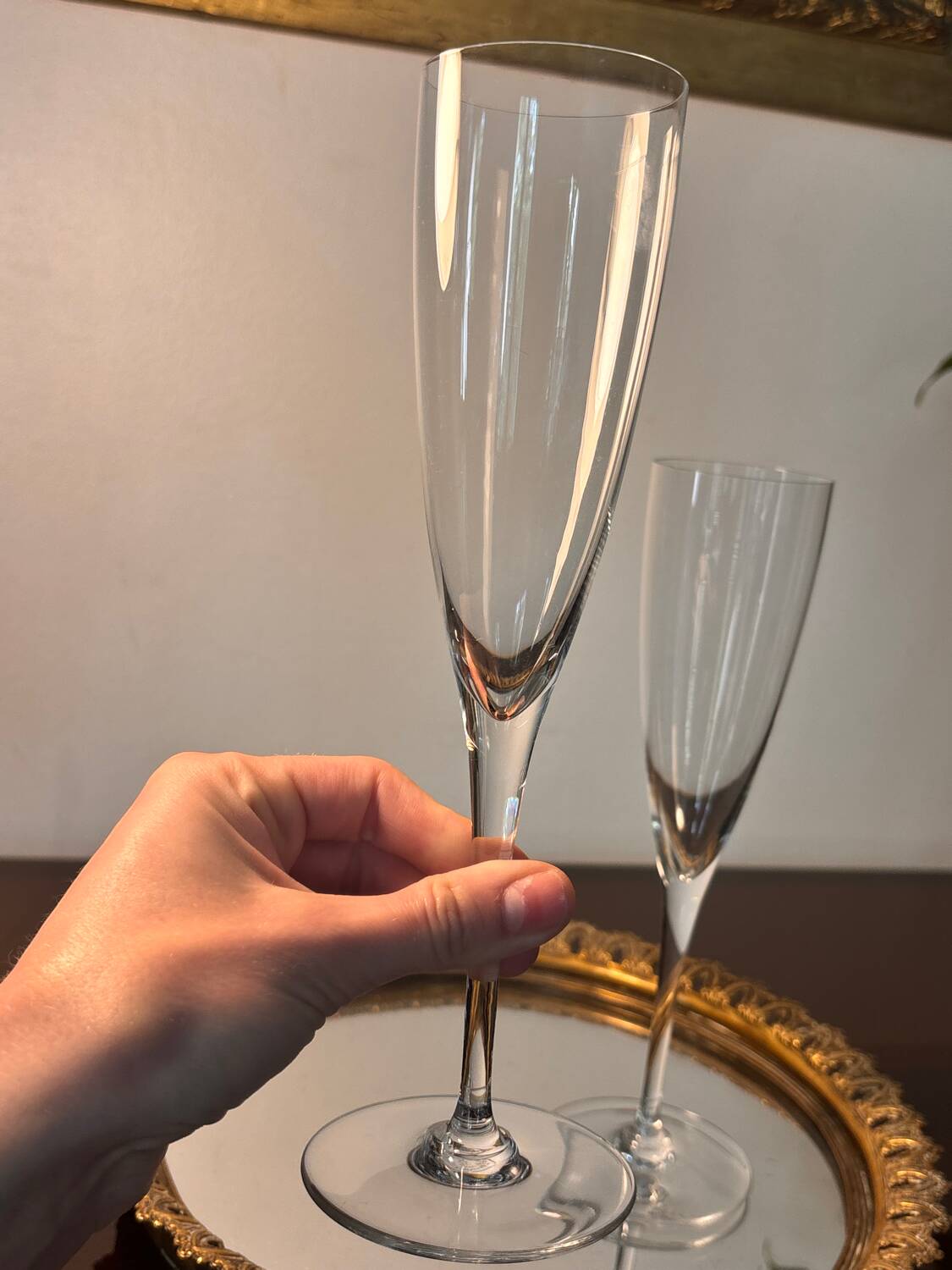 2 Baccarat champagne flutes