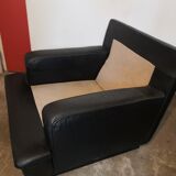 Black leather armchair