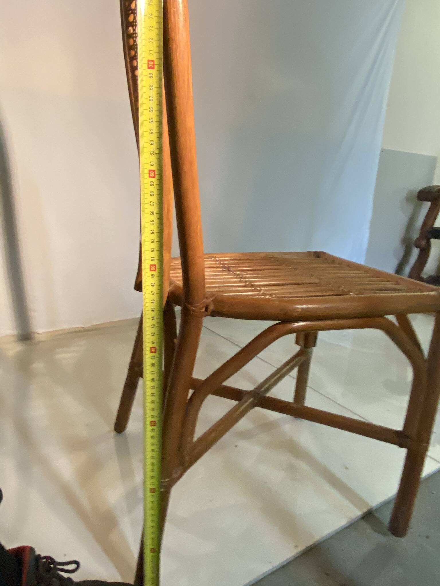 Vintage rattan chair with cane back - Bohemian style