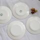 4 assiettes plates terre de fer, motif François Ier, Salins, France
