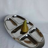 serviteur ovale en inox chromé