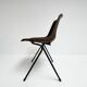 Brown and black set of 6 Polyprop chairs on a metal frame. The Polyprop cha