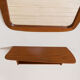 JM teak mirror with organic shape teak console, Denmark, 60s