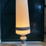 Beige ceramic lamp with crackle look, vintage 1970
