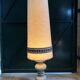 Beige ceramic lamp with crackle look, vintage 1970
