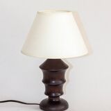 Turned wooden torch-shaped lamp base, 1930s/1940s
