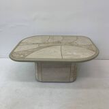 Table basse en travertin design milieu du siècle, années 1970